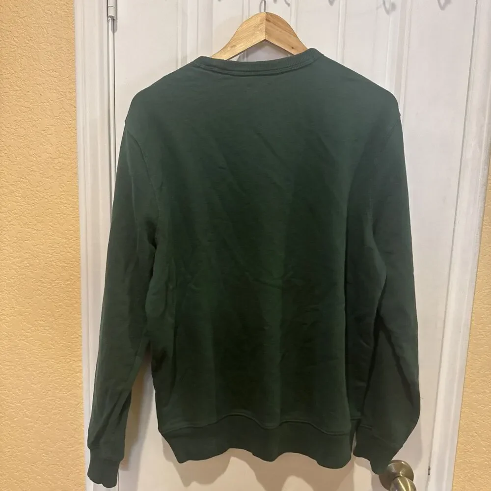 J Crew Golden Retriever Dog Crewneck Sweatshirt Pullover Green Men’s Large